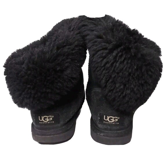 UGG Bailey Button Boots Women's Size 7 M Black Suede Ankle Boots - Picture 4 of 6